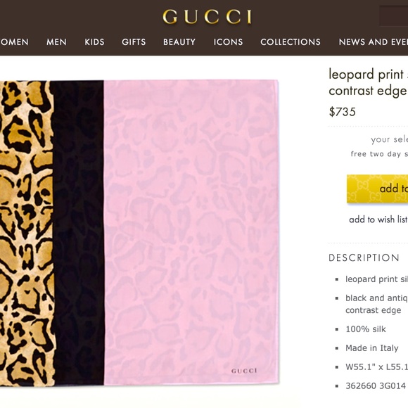 New Gucci Oversize Shawl Animal Print Pink Silk Wrap Scarf - Picture 9 of 16